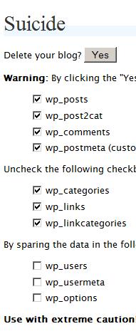 WordPress Suicide