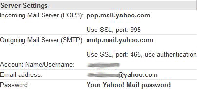 Yahoo! Mail Plus POP and SMTP