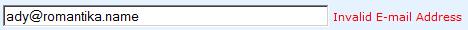 Invalid email